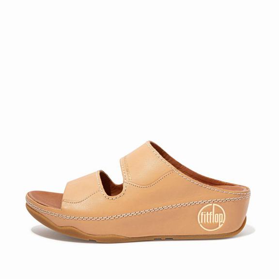 FitFlop Dámská Pantofle Béžový - SHUV Kůže CZ-501476